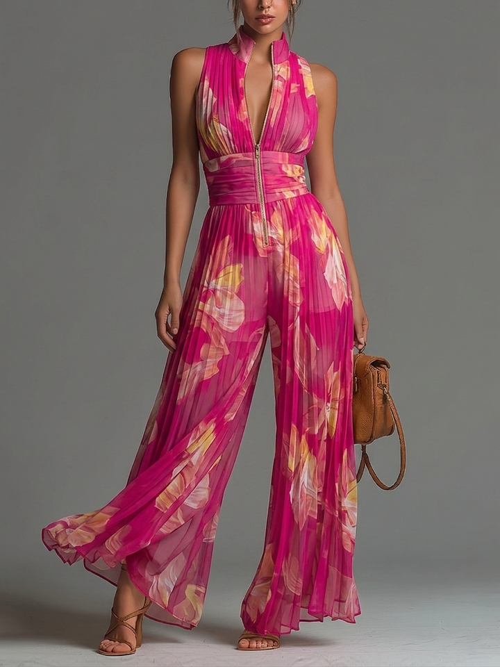 Fuchsandra | Fuchsia Floreale Chiffon Tuta