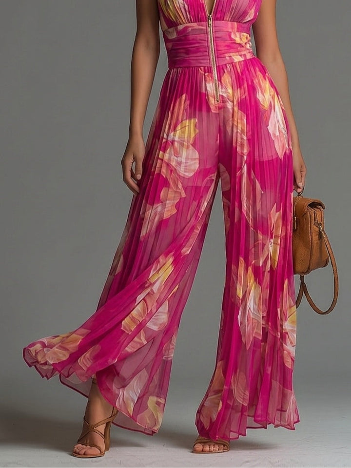 Fuchsandra | Fuchsia Floreale Chiffon Tuta