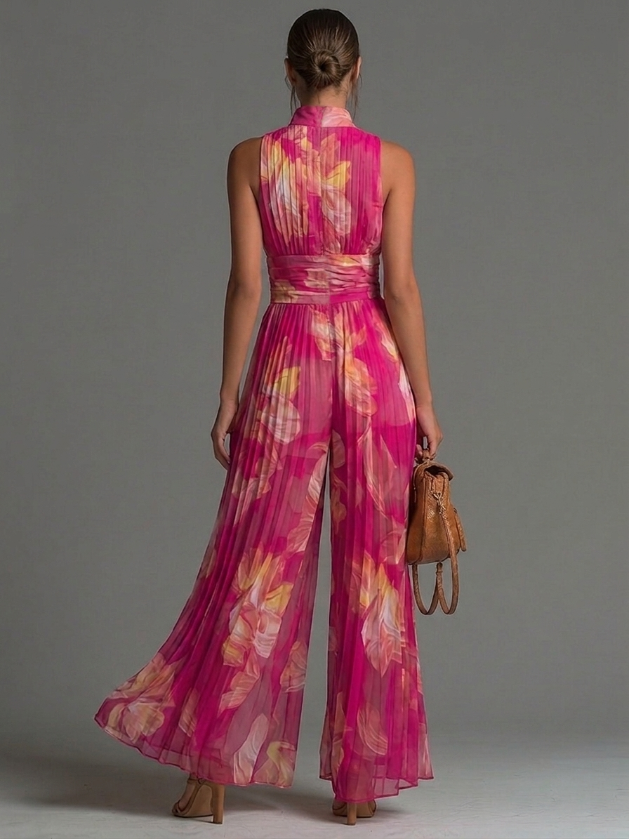 Fuchsandra | Fuchsia Floreale Chiffon Tuta