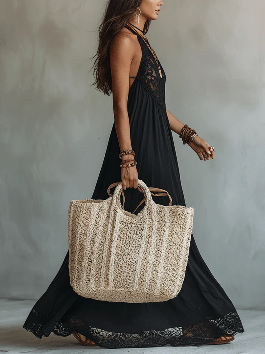 Ebonelle | Nero Boho Pizzo Abito