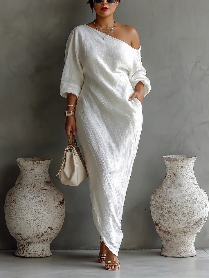 Elise | Elegante Monospalla Maxi Abito