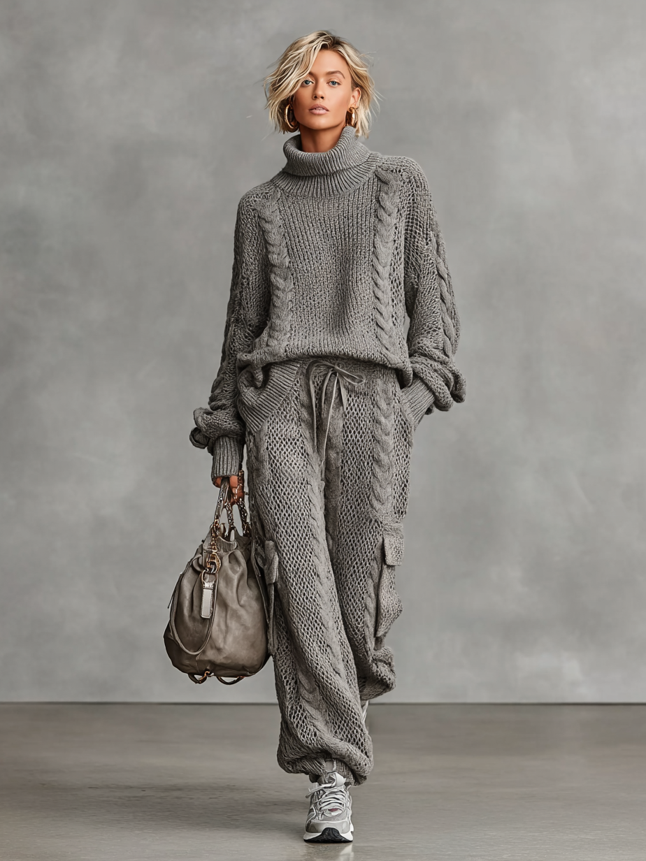 Priya | Completo in Maglia a Trecce