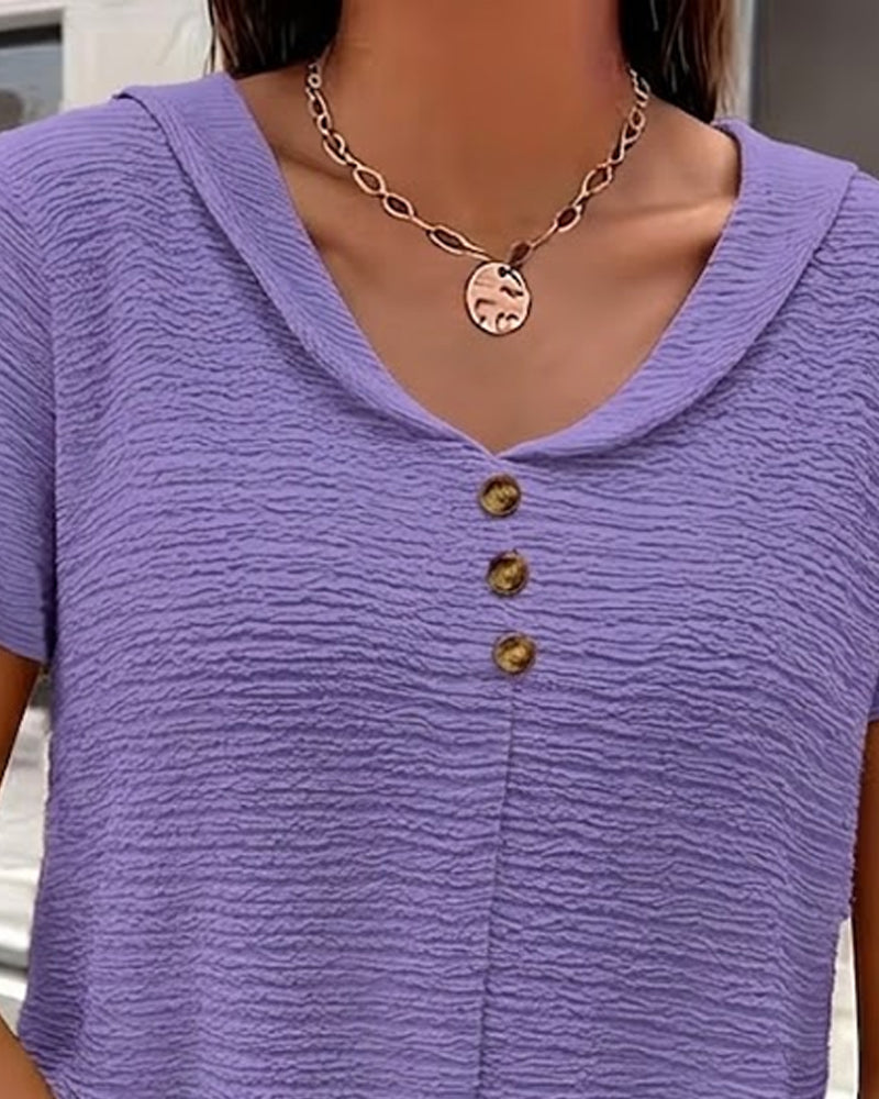 Barbara | T-shirt con Colletto e Bottoni