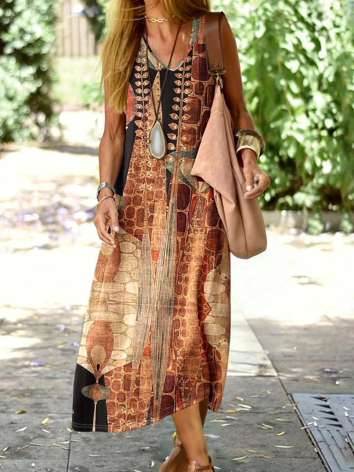 Bella | Senza Maniche Boho Stampa Abito