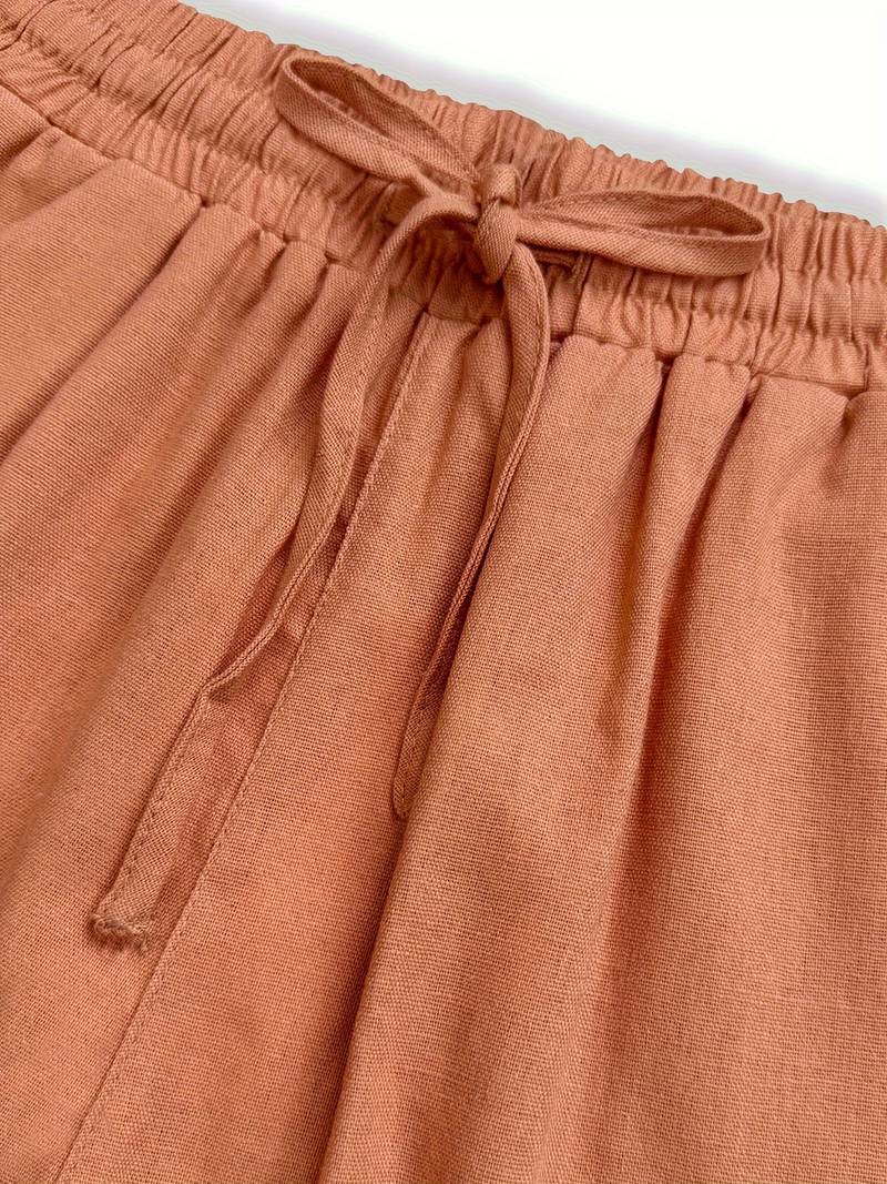 Therese | Easy Cropped Gamba Larga Drawstring Pantaloni