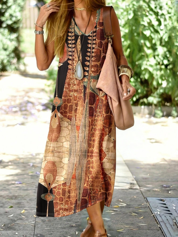 Bella | Senza Maniche Boho Stampa Abito