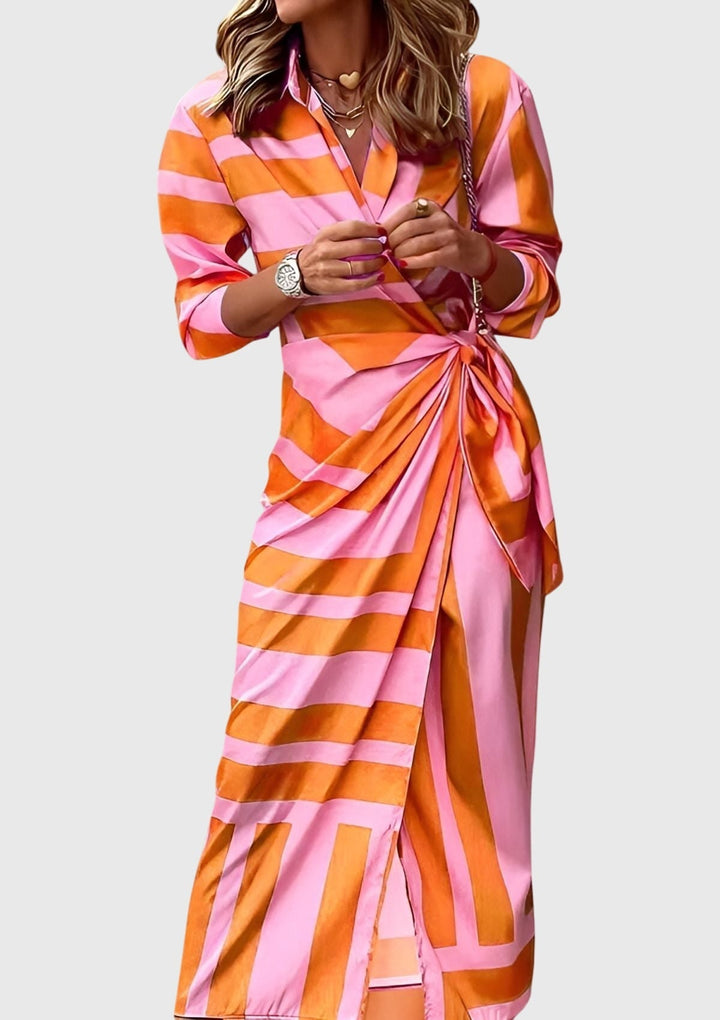 Everly | Elegante Wrap Abito With Stampa