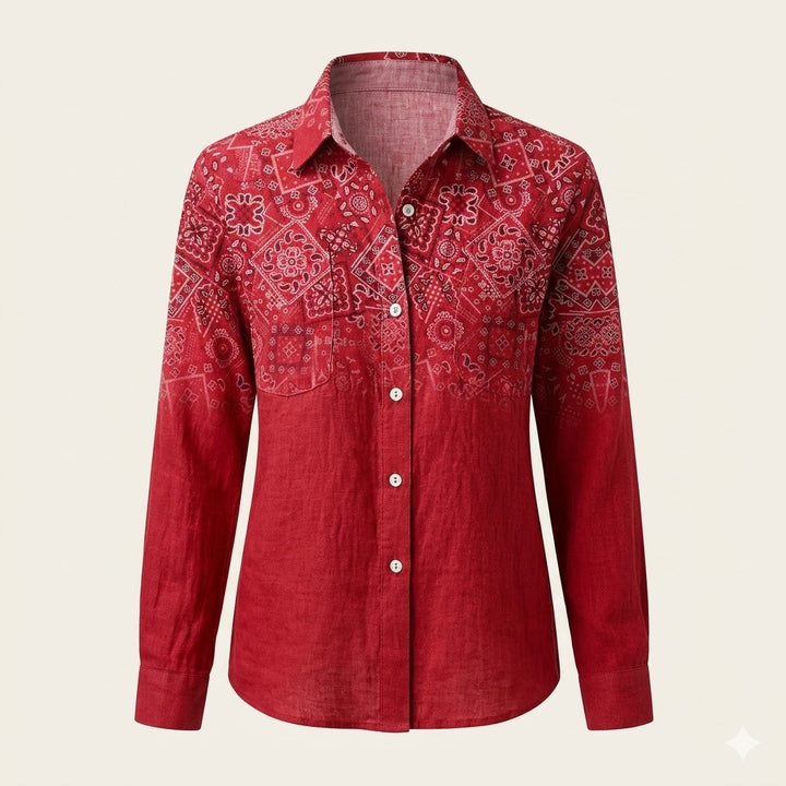 Lacey | Bohémien Stampato Button Camicia