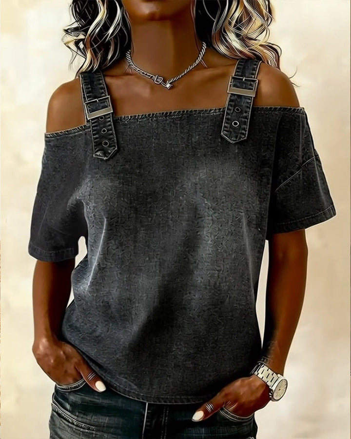 Patricia | Camicia in Denim a Spalle Scoperte