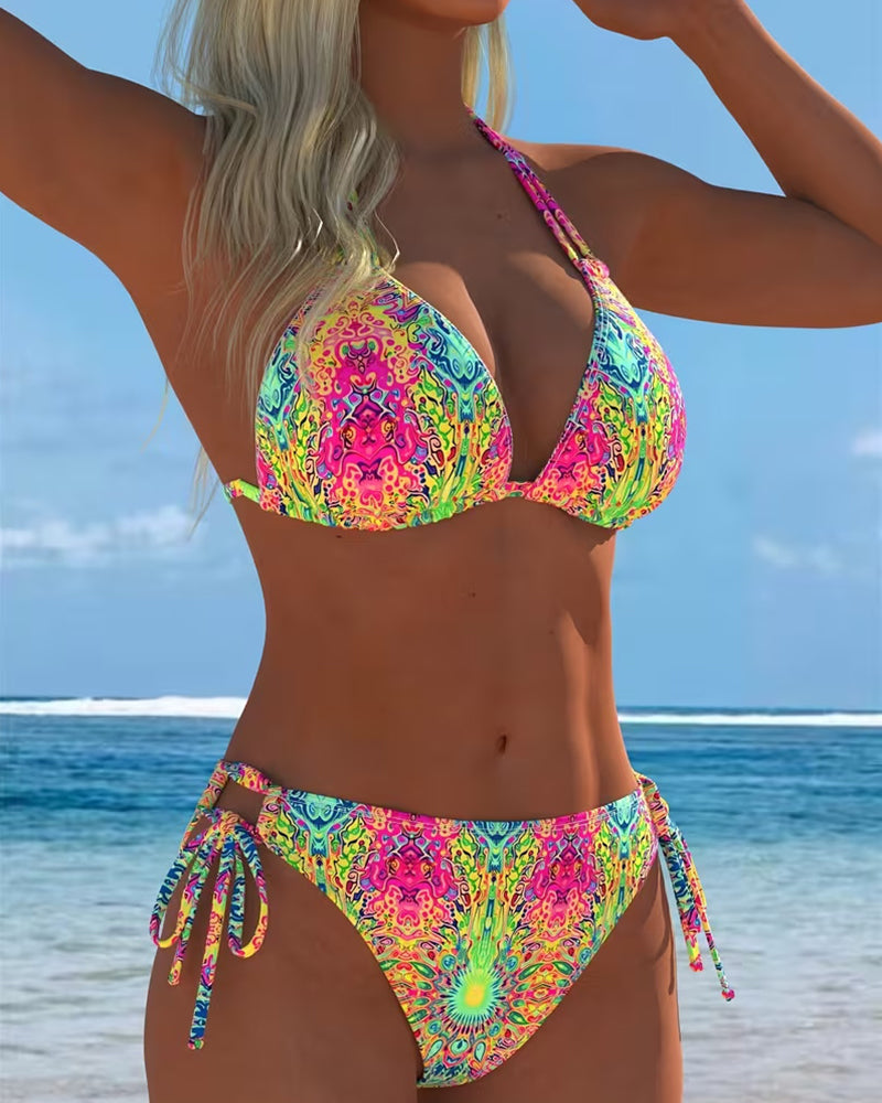 Mel | Colourful Halter-Stampa Bikini
