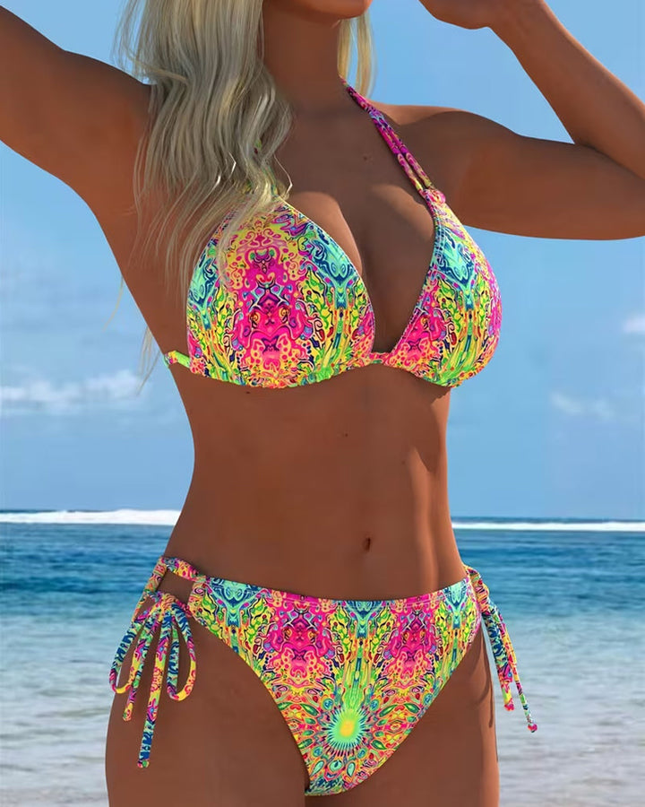 Mel | Colourful Halter-Stampa Bikini