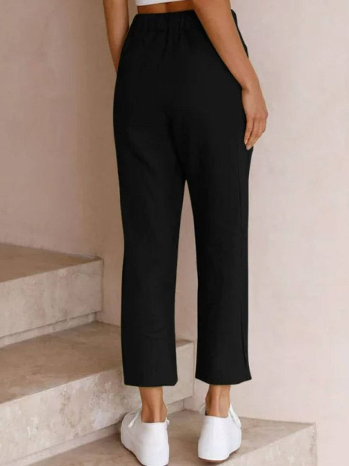 Lettie | Quotidiano Straight Leg Drawstring Lino Pantaloni
