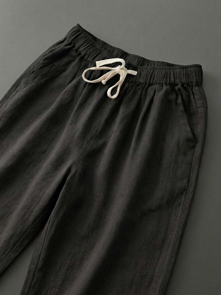 Lettie | Quotidiano Straight Leg Drawstring Lino Pantaloni