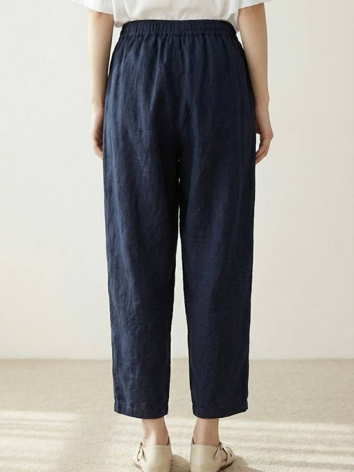 Lettie | Quotidiano Straight Leg Drawstring Lino Pantaloni