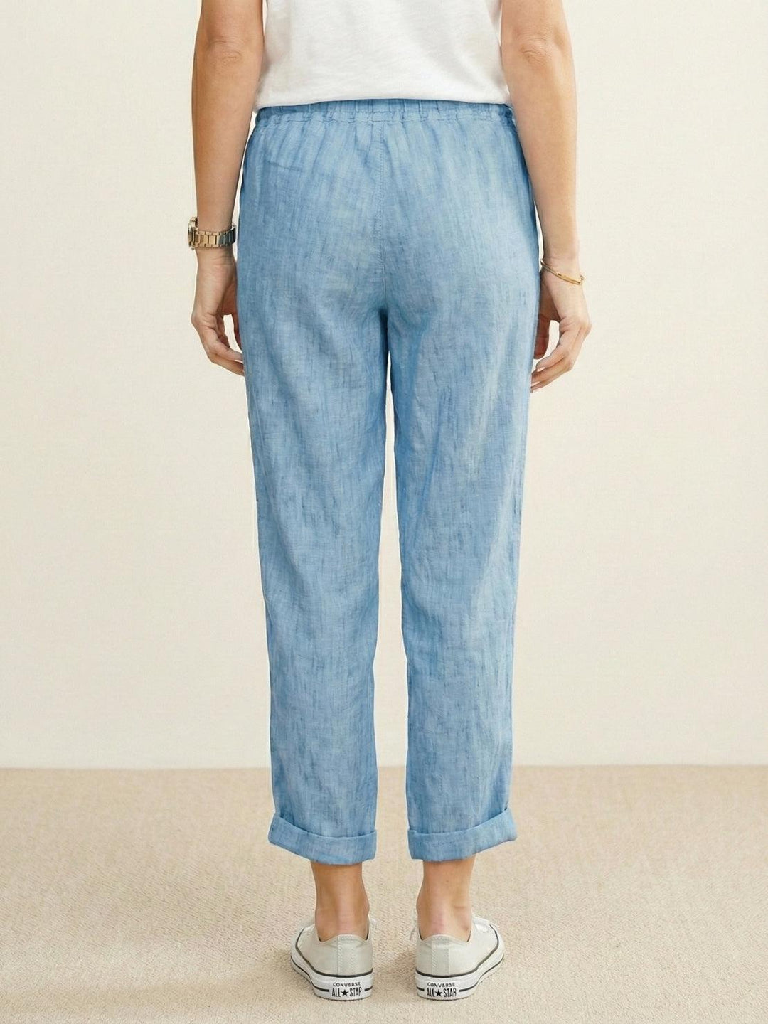 Lettie | Quotidiano Straight Leg Drawstring Lino Pantaloni