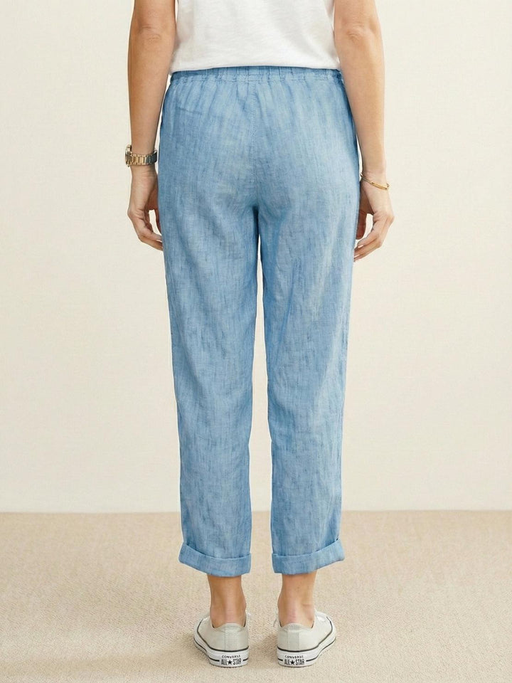Lettie | Quotidiano Straight Leg Drawstring Lino Pantaloni