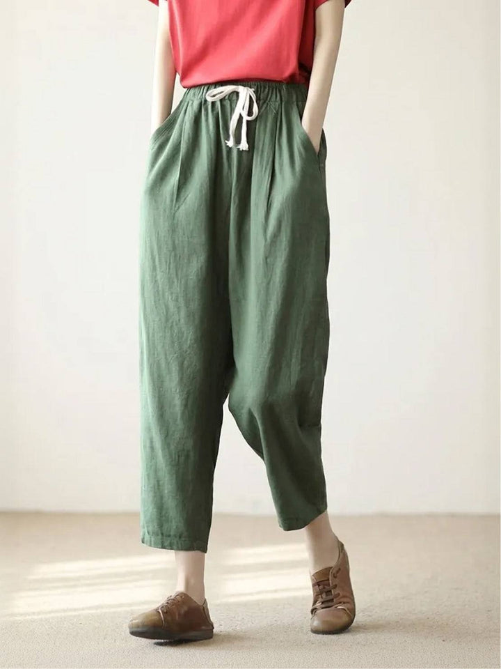Lettie | Quotidiano Straight Leg Drawstring Lino Pantaloni