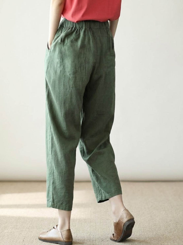 Lettie | Quotidiano Straight Leg Drawstring Lino Pantaloni