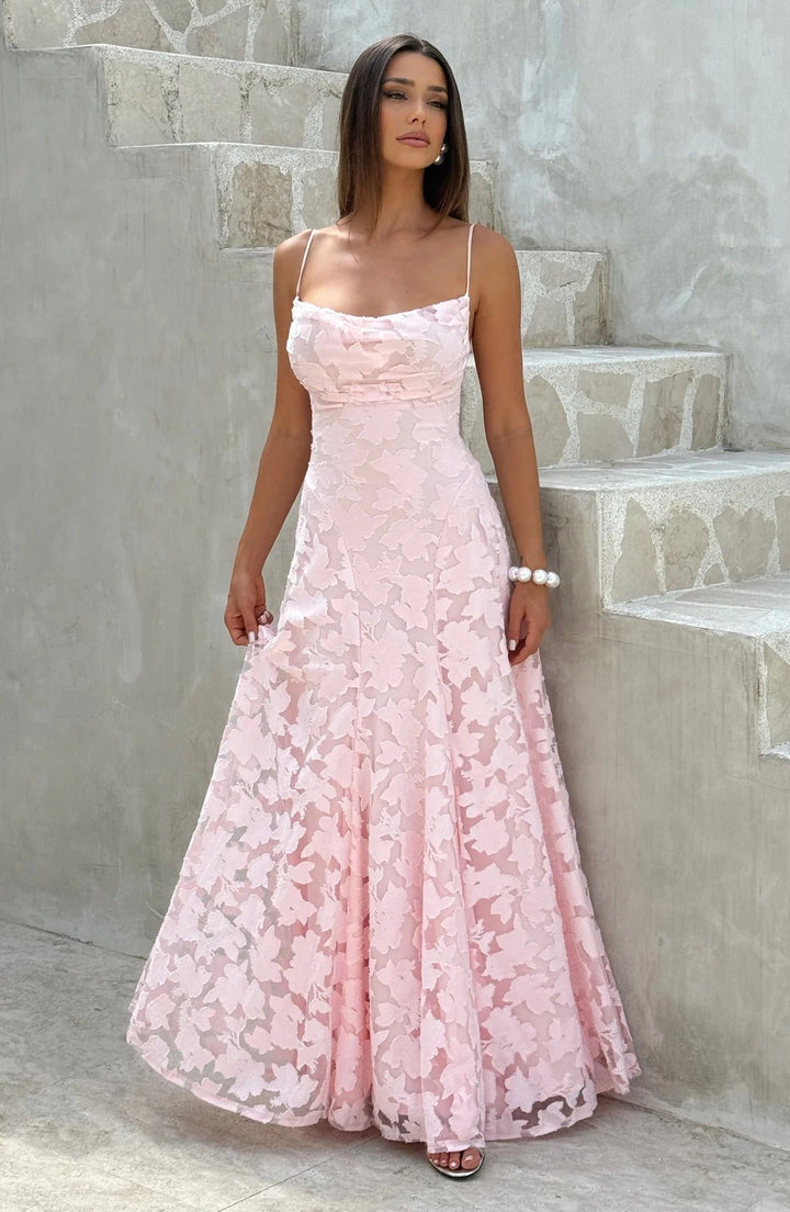 Briar | Abito Maxi in Pizzo Floreale a Linea ad A
