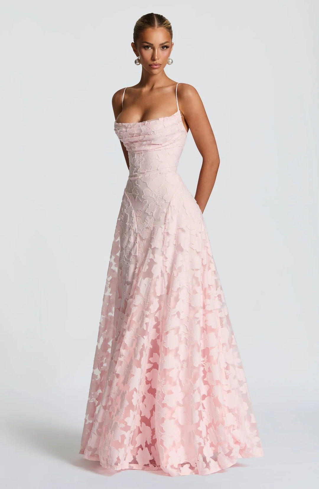 Briar | Abito Maxi in Pizzo Floreale a Linea ad A