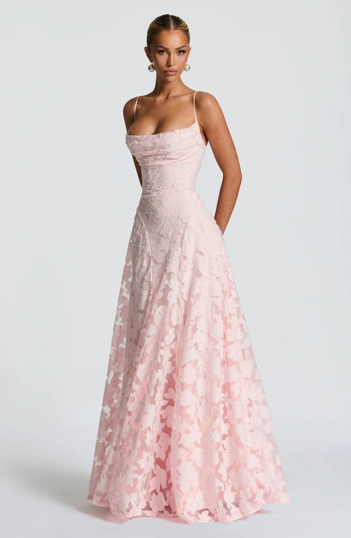 Briar | Abito Maxi in Pizzo Floreale a Linea ad A