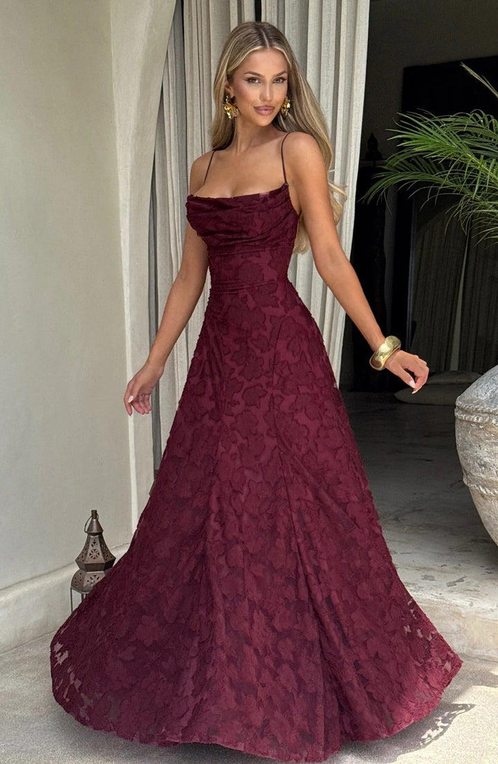 Briar | Abito Maxi in Pizzo Floreale a Linea ad A