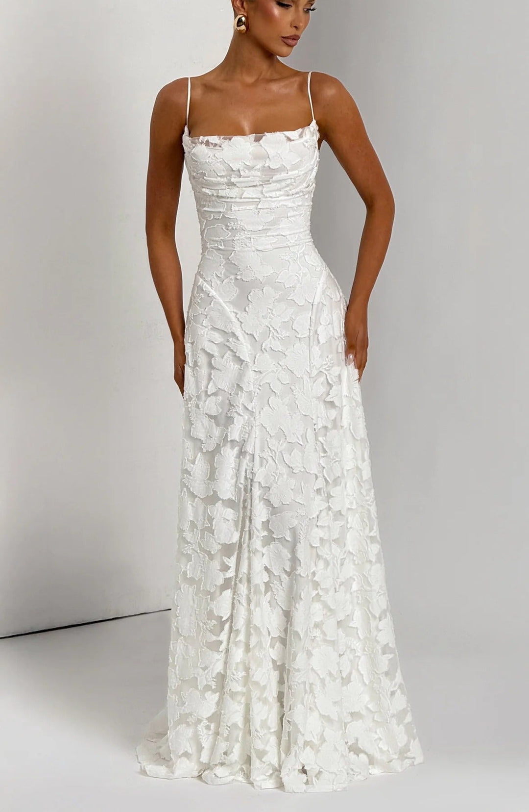 Briar | Abito Maxi in Pizzo Floreale a Linea ad A
