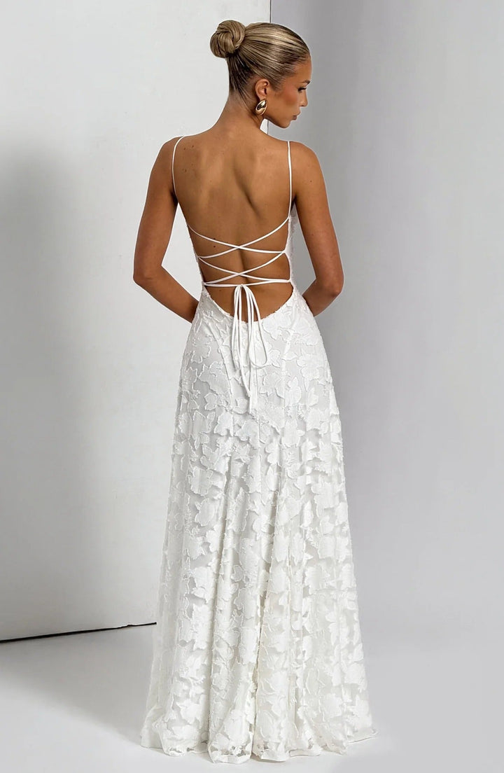 Briar | Abito Maxi in Pizzo Floreale a Linea ad A