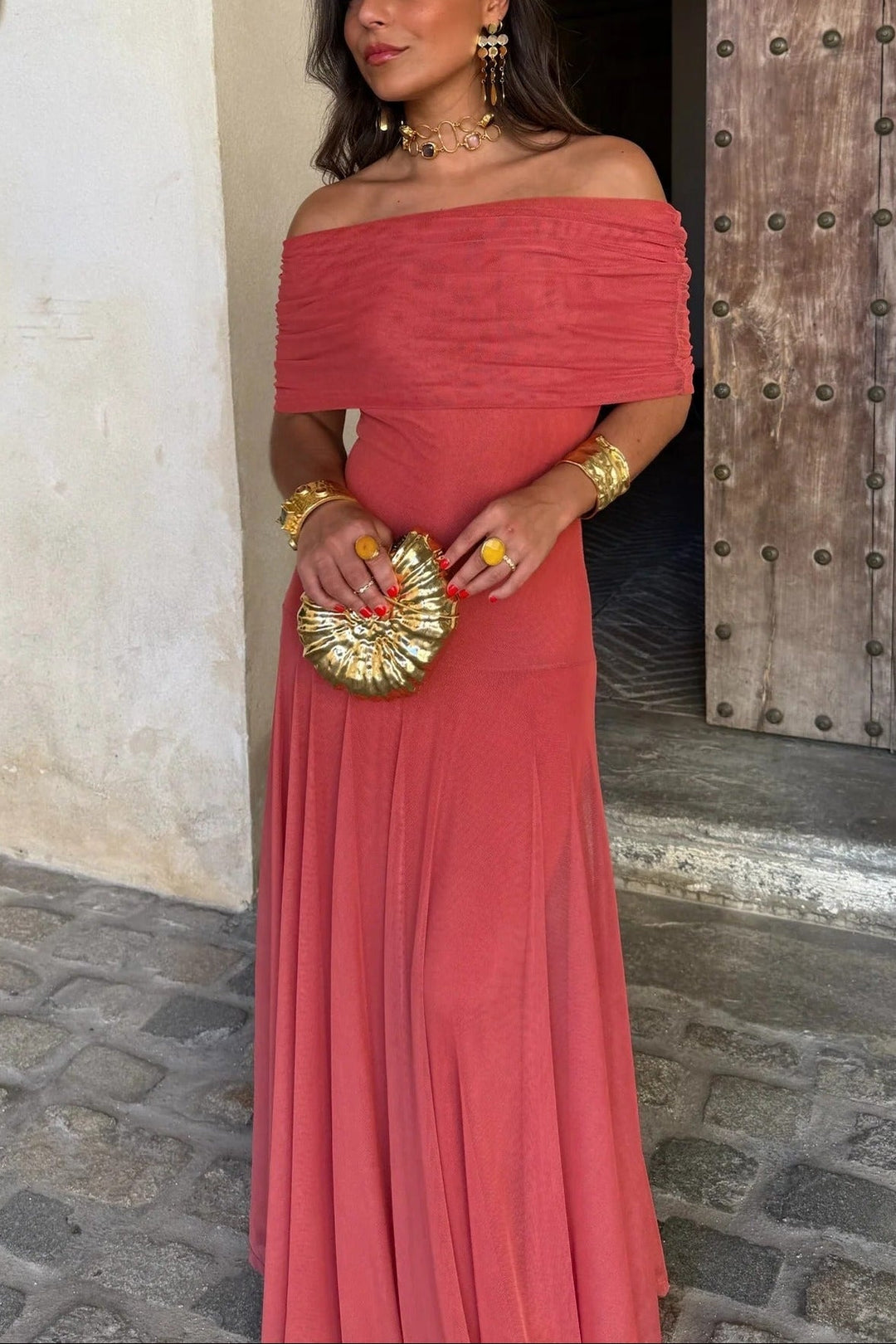 Brittany | Abito Maxi Monospalla Drappeggiato