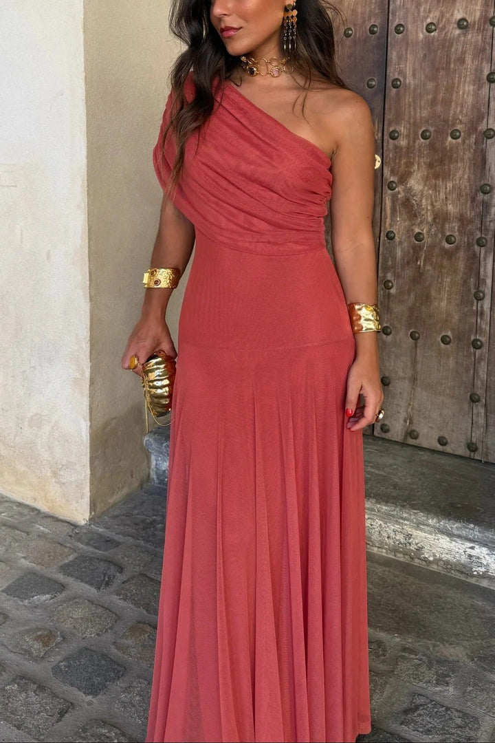 Brittany | Abito Maxi Monospalla Drappeggiato