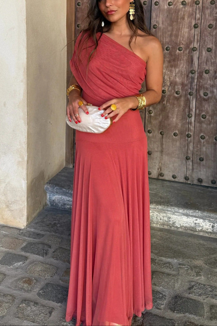 Brittany | Abito Maxi Monospalla Drappeggiato