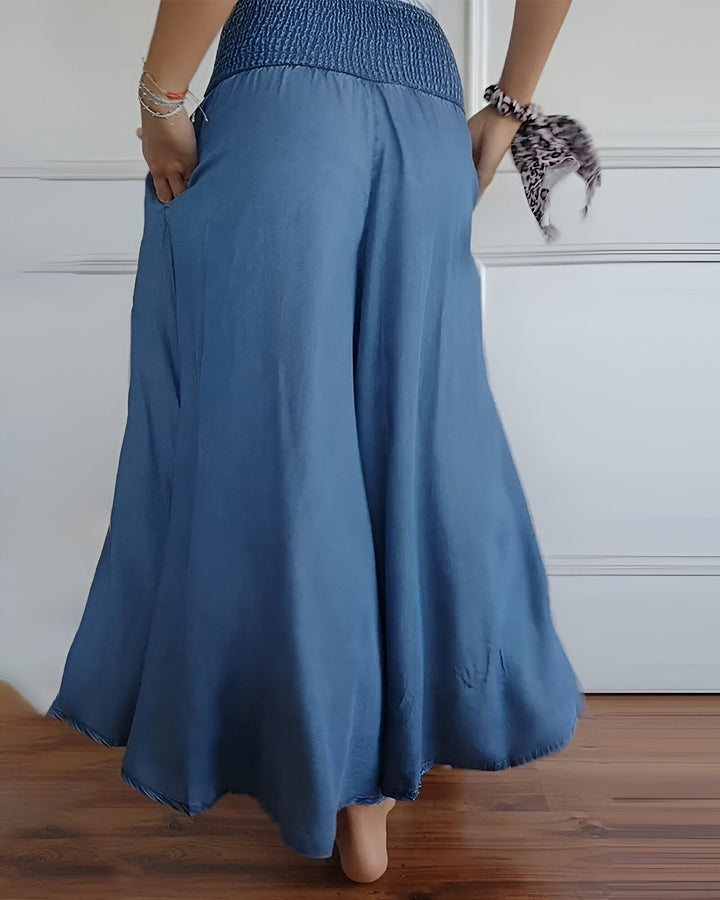Trudy | Comfort Gamba Larga Pantaloni with Elastic Waist
