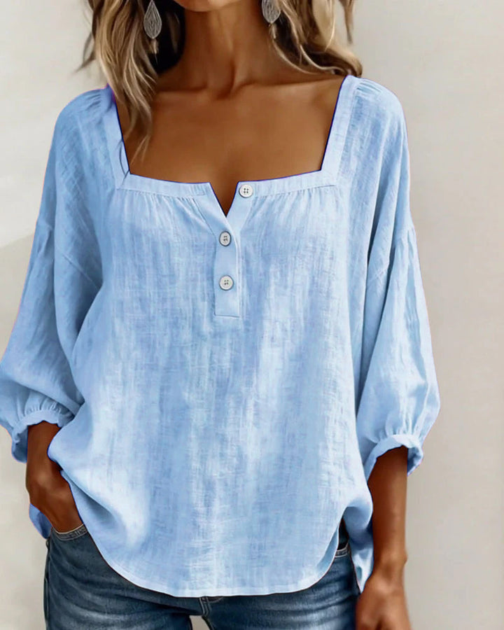 Diane | Camicia Scollo Quadrato con Maniche a Lanterna