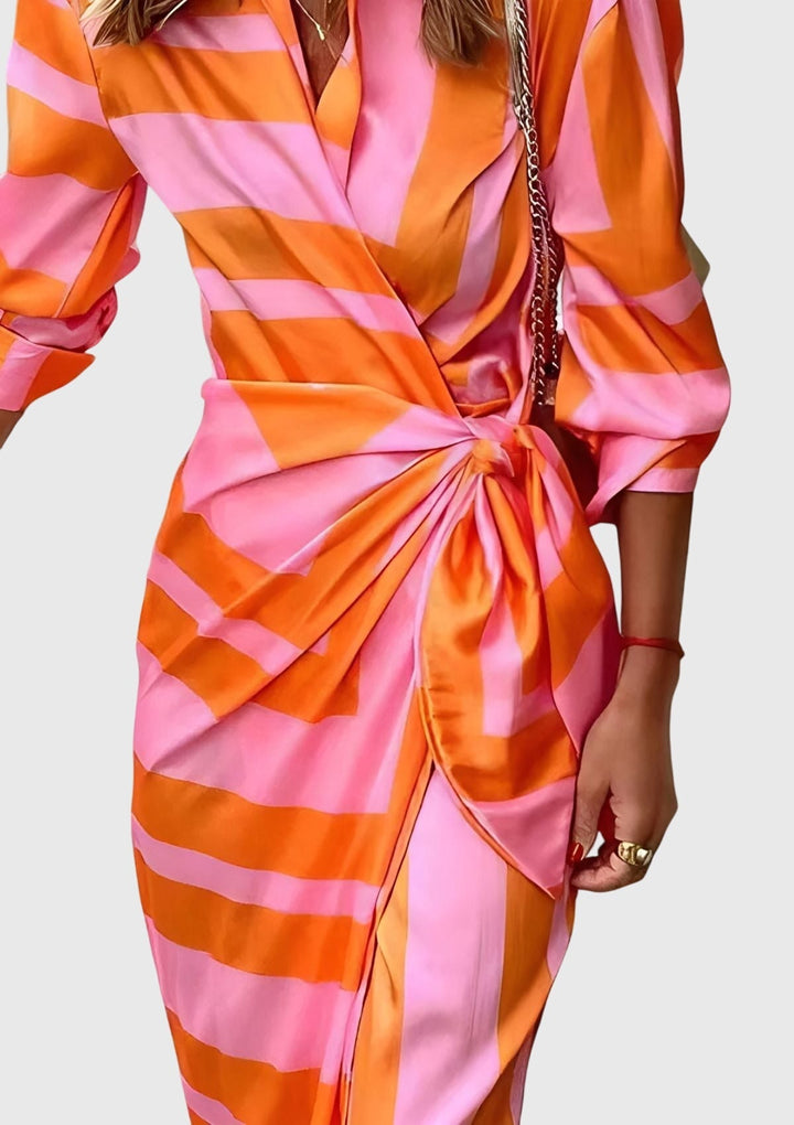 Everly | Elegante Wrap Abito With Stampa