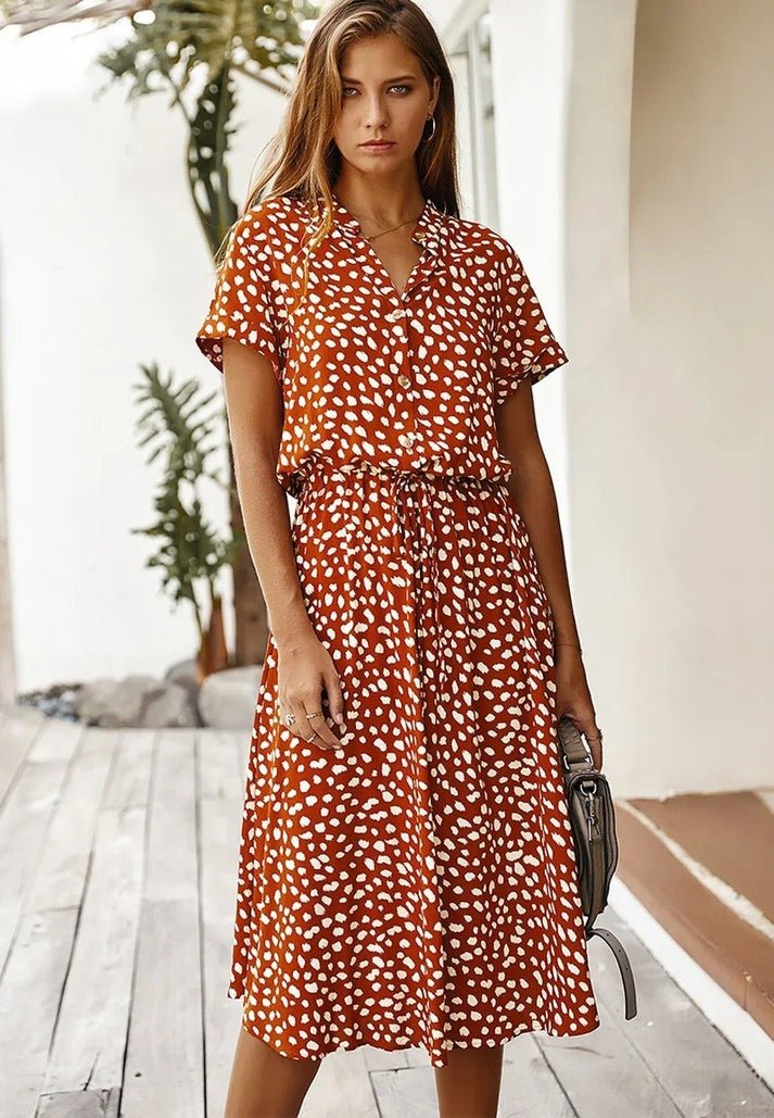 Edith | Sophisticated Flowing Scollo a V Abito