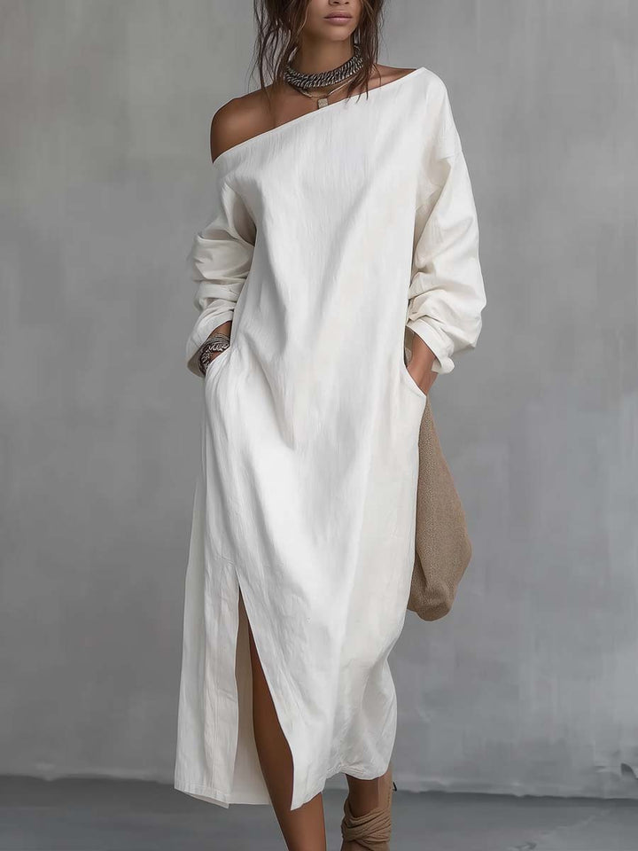 Kit | Monospalla Lino Midi Abito
