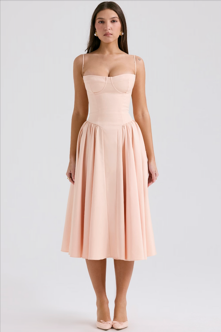 Calliope | Abito Midi con Bustier e Linea ad A