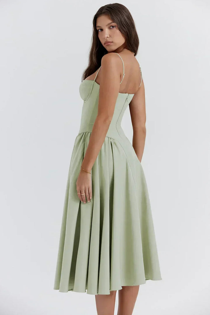 Calliope | Abito Midi con Bustier e Linea ad A