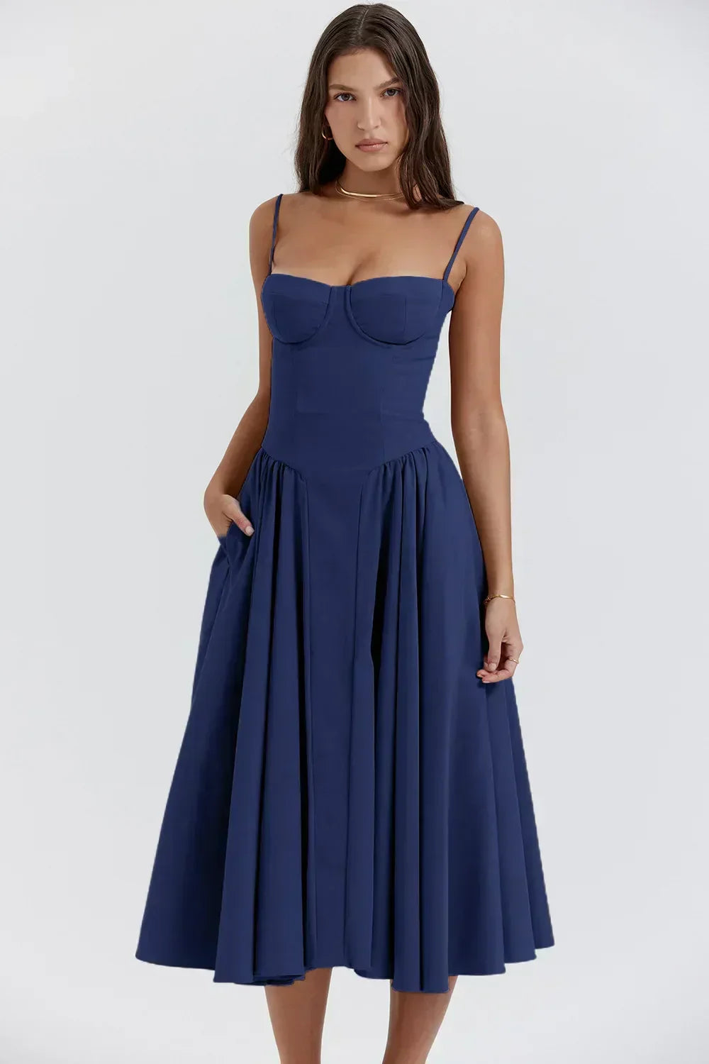 Calliope | Abito Midi con Bustier e Linea ad A