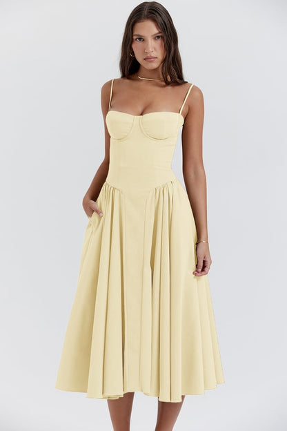 Calliope | Abito Midi con Bustier e Linea ad A