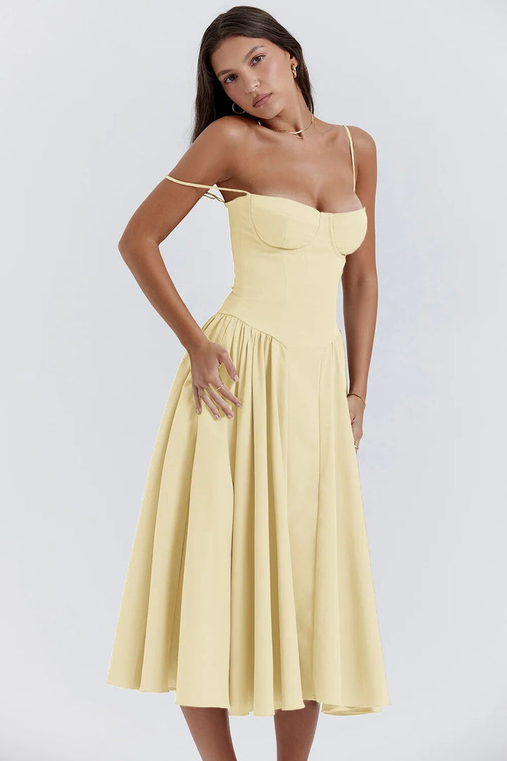 Calliope | Abito Midi con Bustier e Linea ad A