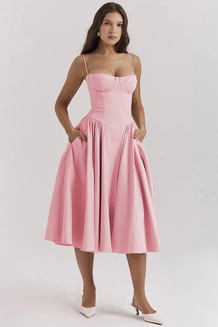 Calliope | Abito Midi con Bustier e Linea ad A