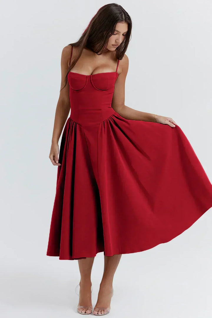 Calliope | Abito Midi con Bustier e Linea ad A