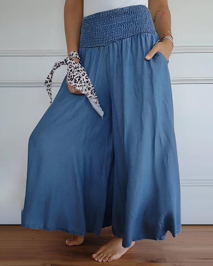 Trudy | Comfort Gamba Larga Pantaloni with Elastic Waist