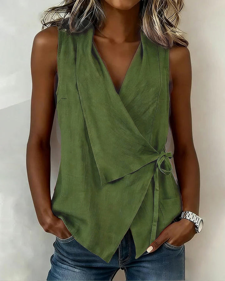 Brenda | Top a Bretelle Larghe Incrociate con Fiocco
