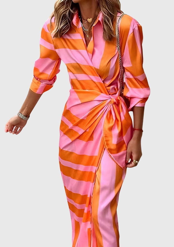 Everly | Elegante Wrap Abito With Stampa