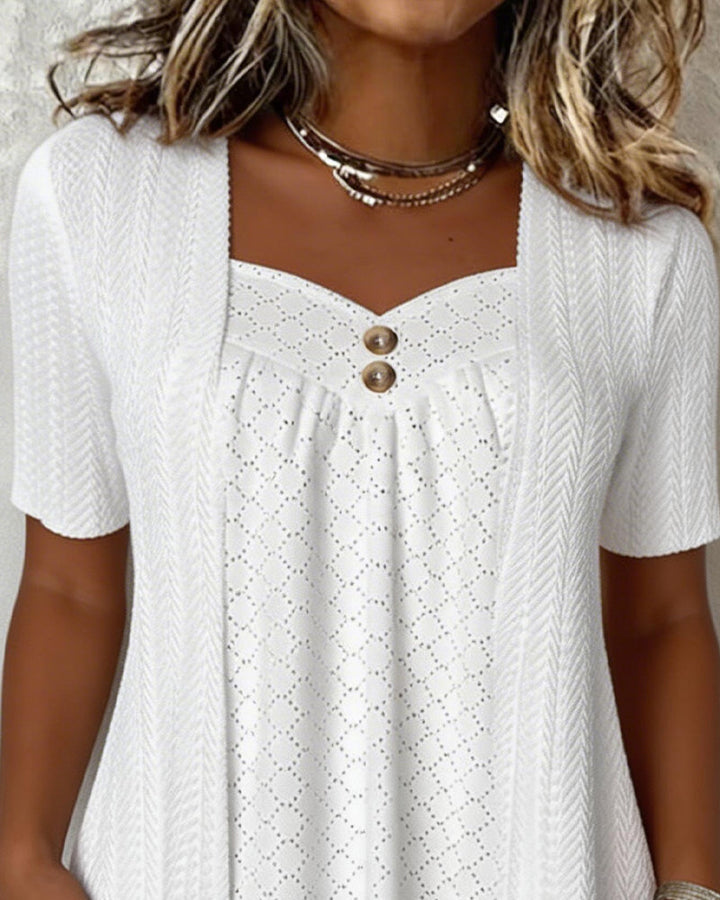 Carol | Layered Collar Patchwork Camicia