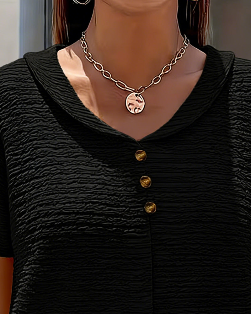 Barbara | T-shirt con Colletto e Bottoni