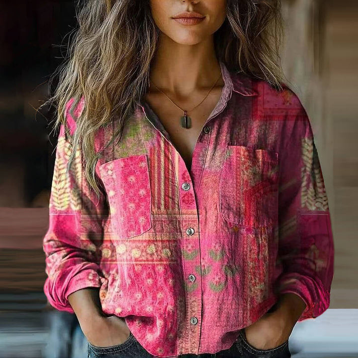 Lacey | Bohémien Stampato Button Camicia