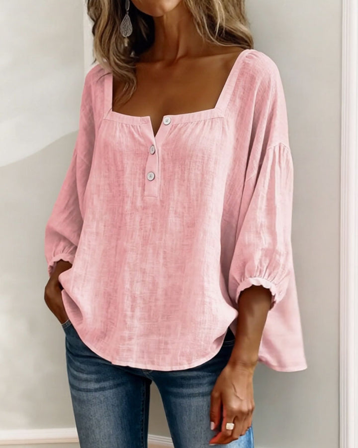 Diane | Camicia Scollo Quadrato con Maniche a Lanterna